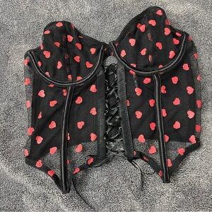 Body Rage mesh heart corset. Perfect for Valentine’s Day